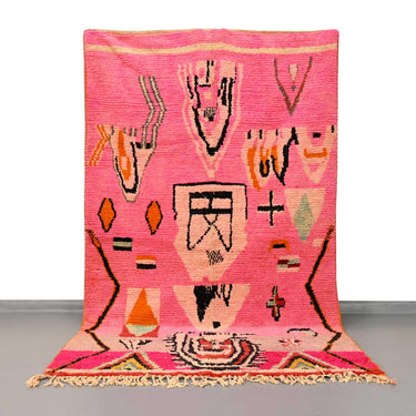 Pink Wool Moroccan Vintage Rug 5.4 x 9.6 feet / 167 x 295 cm - Ettilux Home